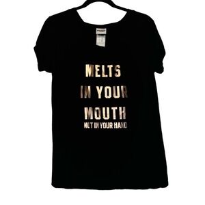 M&M’s World Melt In Your Mouth Not In Your Hand Black & Gold Shirt